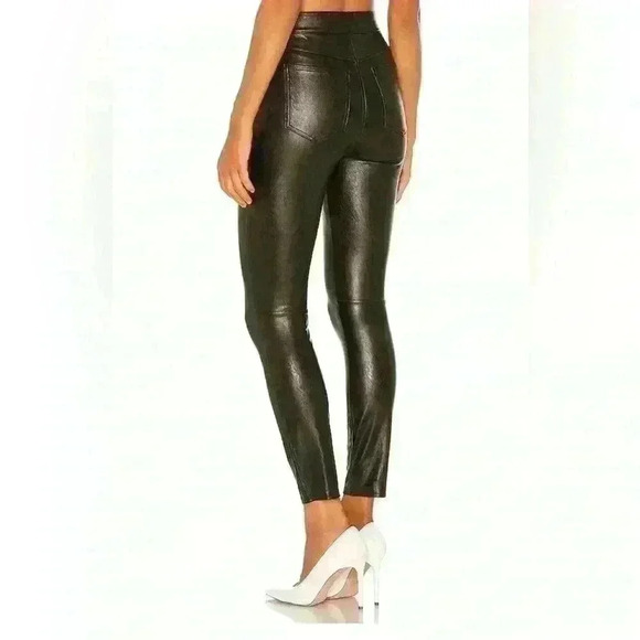 SPANX leather-like ankle skinny pant luxe black M tall - Picture 5 of 8